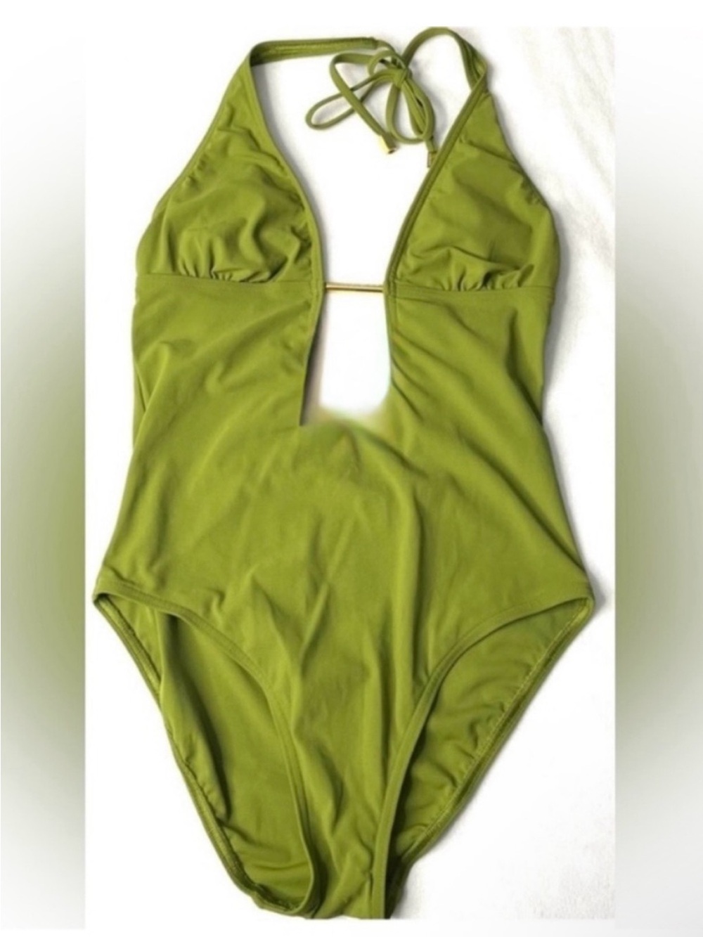 Michael Kors Olive Green Halter One-Piece Swimsuit Size 4